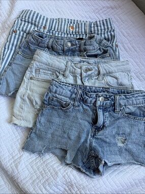 Target Girls' Denim Shorts Bundle in Light Blue and Blue Stripe